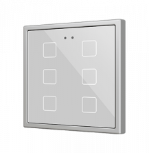 ZVIFR70X6S Сенсорный выключатель 6 кнопок серебристый Zennio KNX Flat RGB 70 X6 70x70