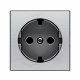 ABB SKY Нержавеющая сталь Накладка для розетки SCHUKO с плоской поверхностью