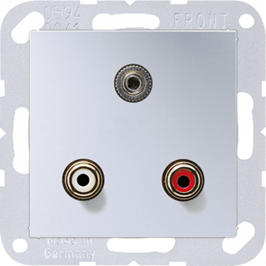 JUNG 2x Cinch Audio (RCA) / Stereo разъем (TRS 3.5 mm), алюминий