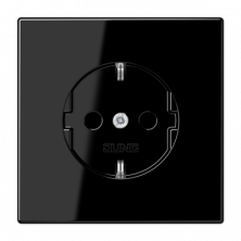 JUNG LS990 Черная Розетка штепсельная Schuko 16A, 250V, с защитой от детей