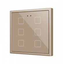 ZVIFR70X6C Сенсорный выключатель 6 кнопок шампань Zennio KNX Flat RGB 70 X6 70x70