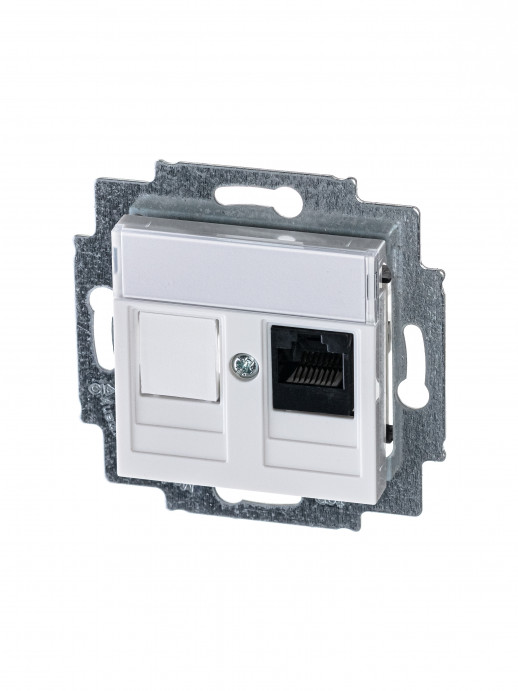 ABB EPJ Levit белый / белый Розетка компьютерная RJ45 кат,5e+заглуш,, белый