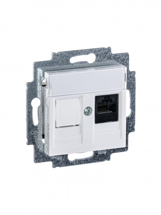 ABB EPJ Levit белый / белый Розетка компьютерная RJ45 кат,5e+заглуш,, белый
