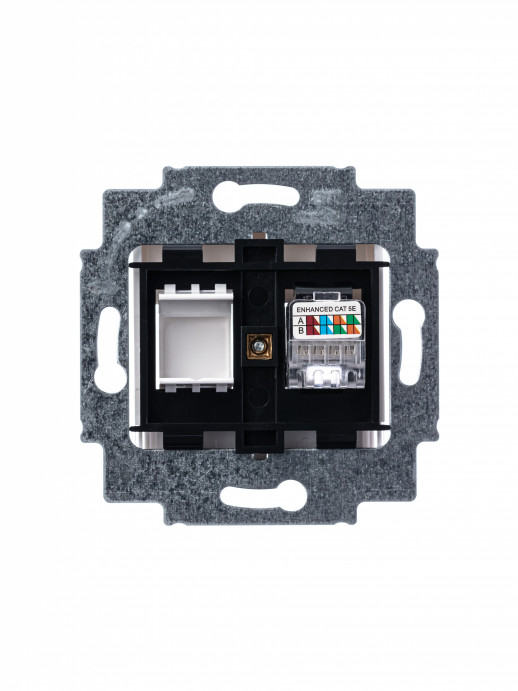 ABB EPJ Levit белый / белый Розетка компьютерная RJ45 кат,5e+заглуш,, белый