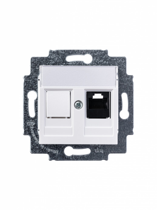 ABB EPJ Levit белый / белый Розетка компьютерная RJ45 кат,5e+заглуш,, белый