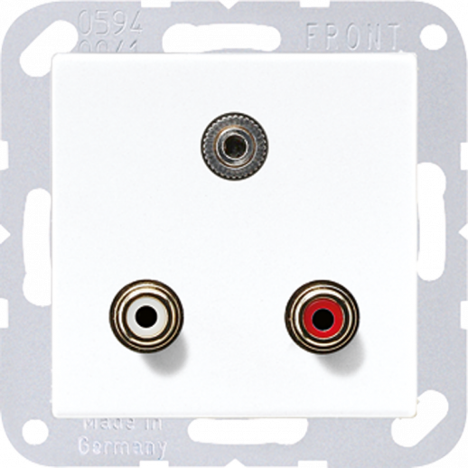JUNG 2x Cinch Audio (RCA) / Stereo разъем (TRS 3.5 mm), белый