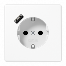 JUNG Schuko Белый Розетка 2К+З 16А 250В~, с разъемом USB Typ A