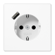 JUNG Schuko Белый Розетка 2К+З 16А 250В~, с разъемом USB Typ A