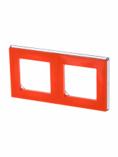 ABB EPJ Levit Оранжевый / дымчатый чёрный Рамка 2 поста