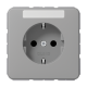 JUNG Штепсельная розетка SCHUKO 16A 250V~ с полем для надписи серая