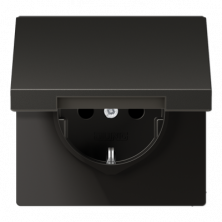 JUNG LS990 Алюминий Розетка штепсельная Schuko 16A 250V с защитой от детей и откидной крышкой