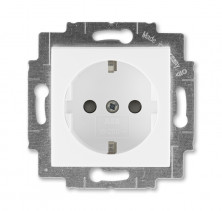 ABB EPJ Levit белый / белый Розетка с заземлением со шторками