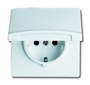 ABB BJE Allwetter 44 Бел Розетка SCHUKO 16А 250В с крышкой, IP44