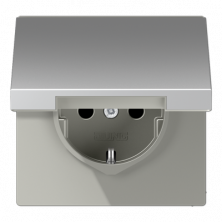 JUNG  Штепсельная розетка SCHUKO 16A 250V~ ; с крышкой; алюминий