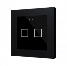 ZVIFR55X2A Сенсорный переключатель 2 кнопки Zennio антрацит с RGB-подсветкой Flat RGB 55 X2