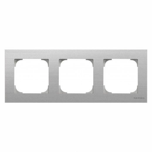 ABB SKY Нержавеющая сталь Рамка 3-постовая
