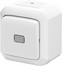 ABB Variant+ Белый Переключатель одноклавишный с прозрачной линзой, IP54