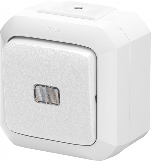 ABB Variant+ Белый Переключатель одноклавишный с прозрачной линзой, IP54