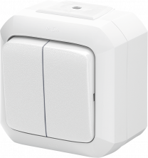 ABB Variant+ Белый Переключатель двухклавишный, IP54