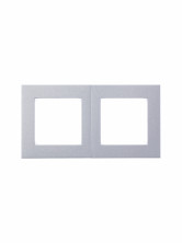 ABB EPJ Levit серебро / дымчатый чёрный Рамка 2 поста