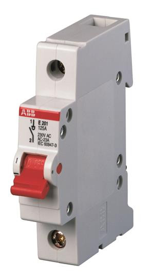 ABB E201r Рубильник 1P 80A рычаг крас.