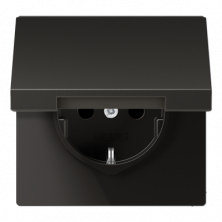 JUNG LS990 Антрацит Розетка штепсельная Schuko 16A 250V; с защитой от детей; с крышкой