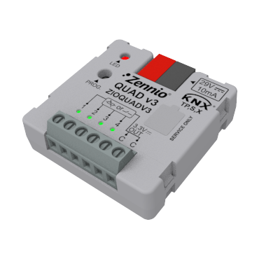 Zennio ZIOQUADV3 Модуль ввода с 4 аналогово-цифровыми входами с KNX Secure