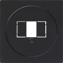 Gira S-Color Черный Накладка ТЛФ розетки TAE, аудиорозетки(110910),USB (107000) с шильдиком
