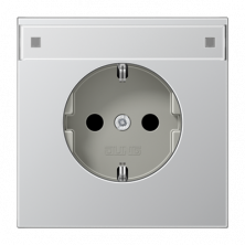 JUNG Алюминий Розетка штепсельная Schuko 16A 250V с защитой от детей и полем для надписи
