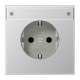JUNG Алюминий Розетка штепсельная Schuko 16A 250V с защитой от детей и полем для надписи