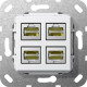 Gira S-55 Разъем MJ RJ45 Cat 6A 10 GB LSA Plus 4 местн.