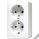 JUNG Cлоновая кость Штепсельная розетка Schuco для накладного монтажа, 16A 250V сдвоенная