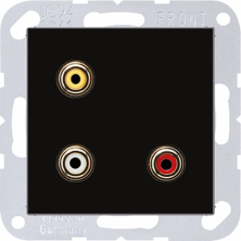 JUNG 2x Cinch Audio (RCA) / Composite Video, чёрный