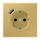 JUNG Розетка SCHUKO® с USB-зарядным устройством, тип A термопласт латунь Classic