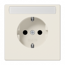JUNG Штепсельная розетка SCHUKO 16A, 250V~ с защитой от детей и полем для надписи слоновая кость