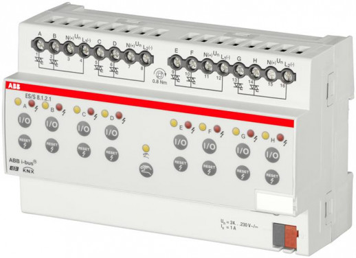 ABB KNX ES/S 8.1.2.1 Активатор для термоэлектрических приводов, 8-канальный, 1A, MDRC