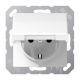 JUNG Штепсельная розетка SCHUKO 16A 250V~ с откидной крышкой и защитой от детей; белая