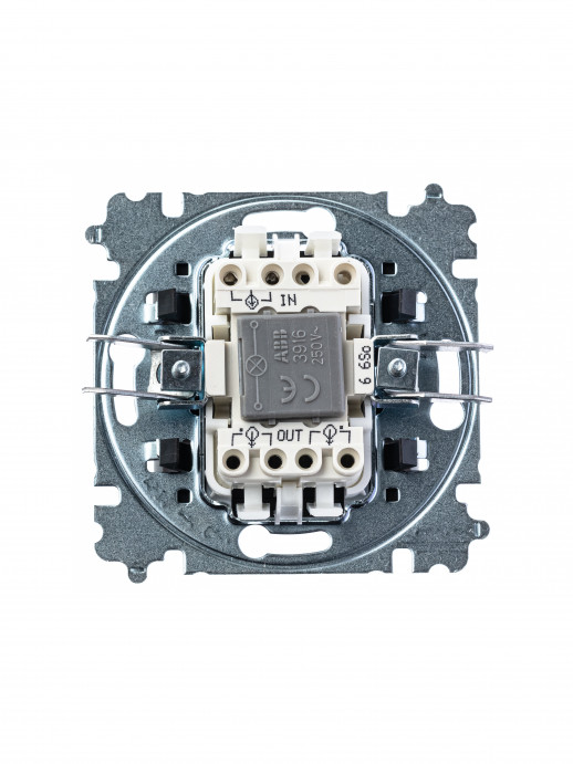 ABB EPJ Levit кофе макиато / белый Переключатель 1-кл, с ориент, подсветкой,