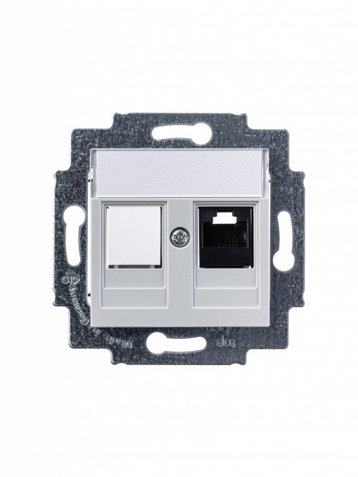 ABB EPJ Levit серый / белый Розетка компьютерная RJ45 кат,5e+заглуш,, серый