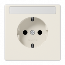 JUNG Штепсельная розетка SCHUKO 16A, 250V~ с полем для надписи слоновая кость