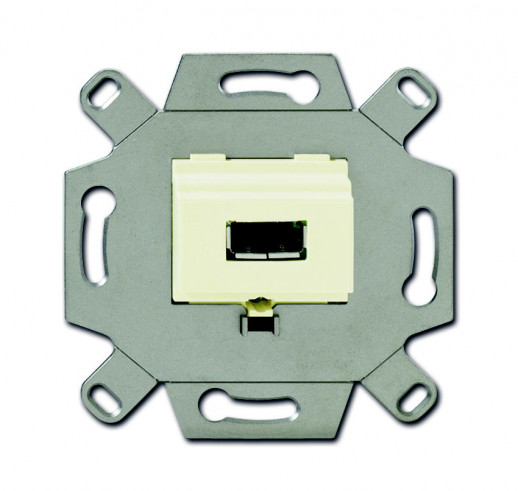 ABB BJE Мех USB-розетки/разъёма, USB-type A, USB2.0, 5 полюсов, цвет слоновая кость