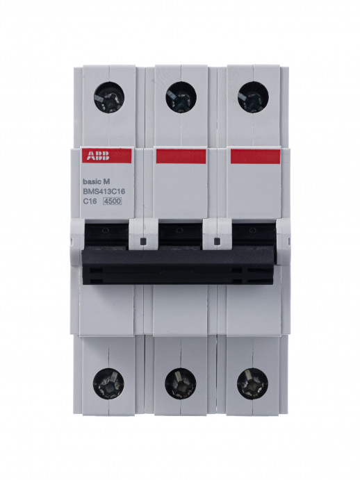 ABB Выключатель автоматический 3P, 16A, C, 4,5кА, BMS413C16