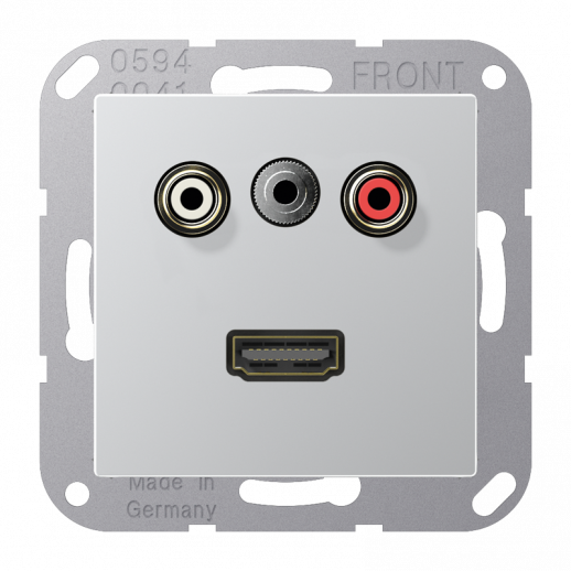 JUNG 2x Cinch Audio (RCA) / Stereo Jack (TRS 3.5 mm) / HDMI, алюминий