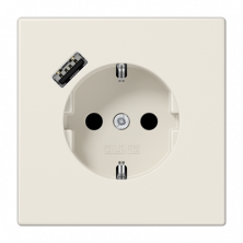 JUNG SCHUKO Слоновая кость, Розетка с USB-зарядным устройством, тип A; термопласт
