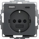 Gira S-55 Антрацит Розетка с з/к, шт, с USB двойн.A /C