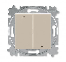 ABB EPJ Levit кофе макиато / белый Выключатель жалюзи 2-кл, с фиксацией,
