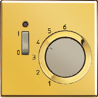 JUNG LS 990 Золото Термостат комнатный, 10(4)А, 220В, НЗ-контакт