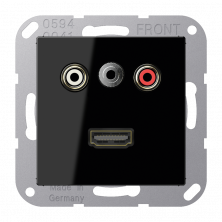 JUNG 2x Cinch Audio (RCA) / Stereo Jack (TRS 3.5 mm) / HDMI, чёрный