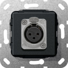 Gira System 55 Черный матовый Гнездо XLR серии D Вставка