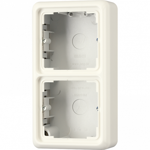 JUNG CD 500/CD plus Бежевая Коробка для накладного монтажа 2-ая с рамкой